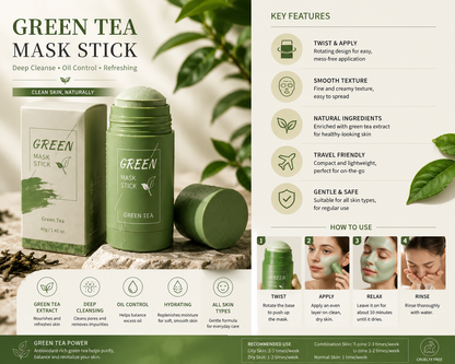 Green Tea Clay Mask Stick 🍃